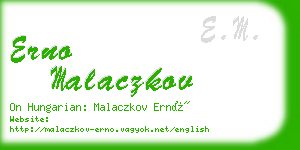 erno malaczkov business card